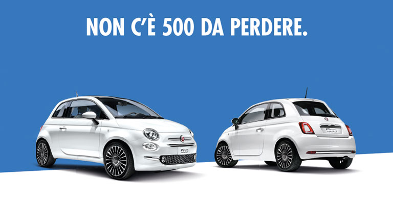 Gamma Fiat 500 da 9.900 Euro con zero anticipo e zero rate fino al 2021 da Spazio a Torino